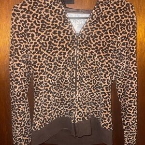 Total Girl Leopard Print Hoodie - Brown and Black